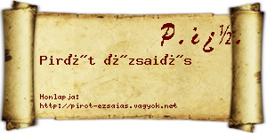 Pirót Ézsaiás névjegykártya